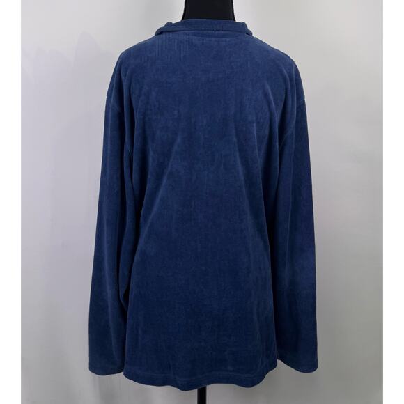 Koret Woman Blue Embroidered Corduroy Zip-Up Jacket Size 2X - Picture 3 of 9